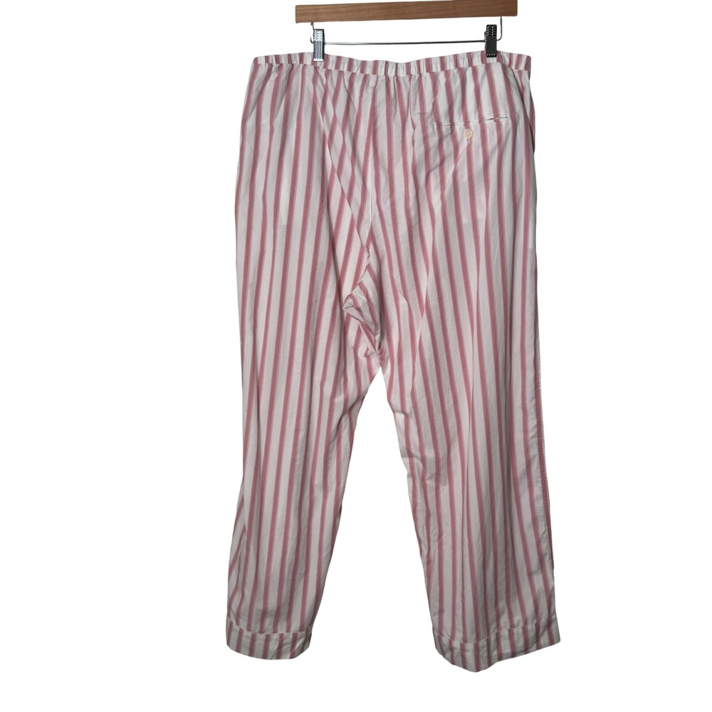 J. Crew Pink White Stripe Pajama Pants Lounge Sleepwear Women's XXL Elastic - Picture 5 of 7